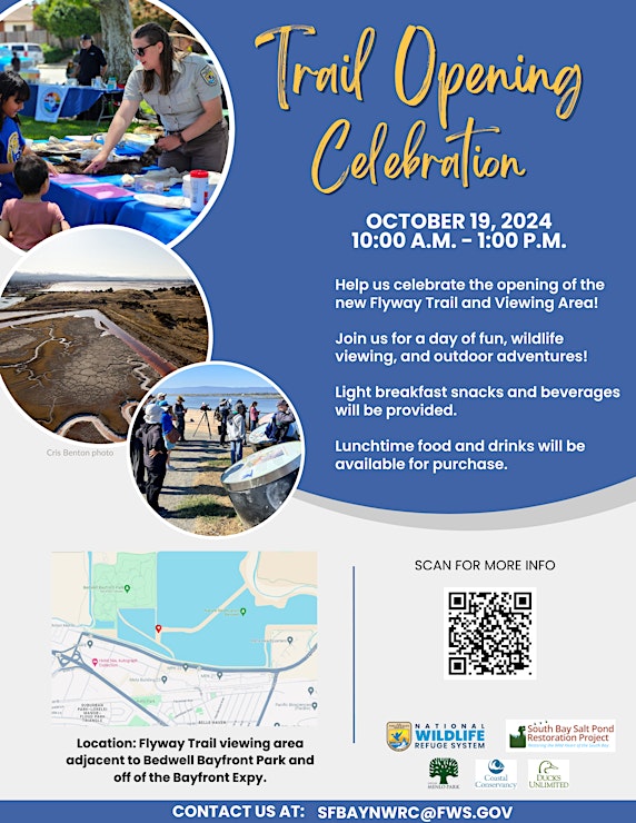 Flyer for the Flyway Trail opening ceremony on Oct 19, 2024.