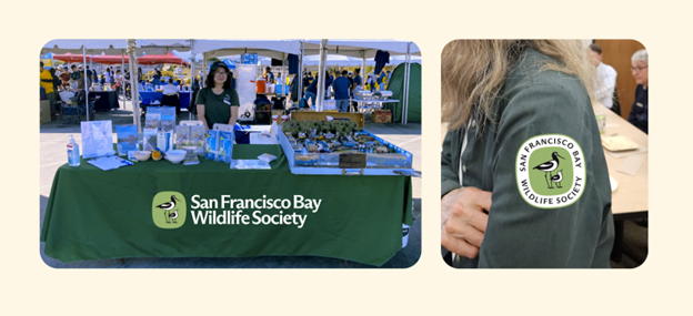 Mockups of new logo on tablecloth and patch