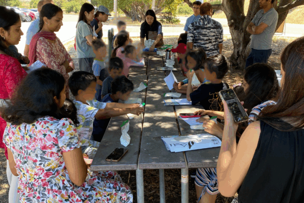 Participants making ice cream using salt.