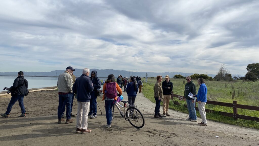 Visitors enjoying a portion of the trail adjacent to Pond A2W.
