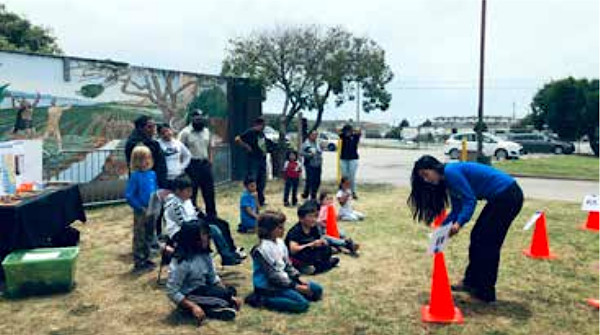 Salinas River National Wildlife Refuge staff leading a shorebird activity with Salinas youth.