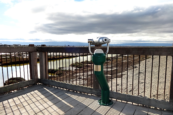 Viewing scope at the end of the boardwalk that looks out on to salt pond A16. Photo courtesy US FWS.